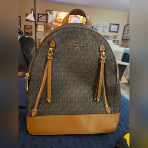 Michael Kors Brown and Tan Backpack